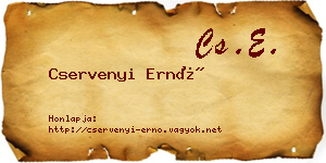 Cservenyi Ernő névjegykártya