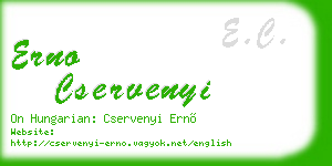 erno cservenyi business card
