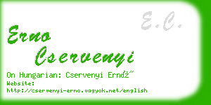 erno cservenyi business card